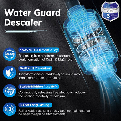 Compact Inline Salt-Free Water Descaler with 1/2 Inch Threaded Connections for Home Water Systems
