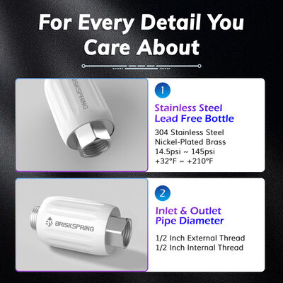 Compact Inline Salt-Free Water Descaler with 1/2 Inch Threaded Connections for Home Water Systems